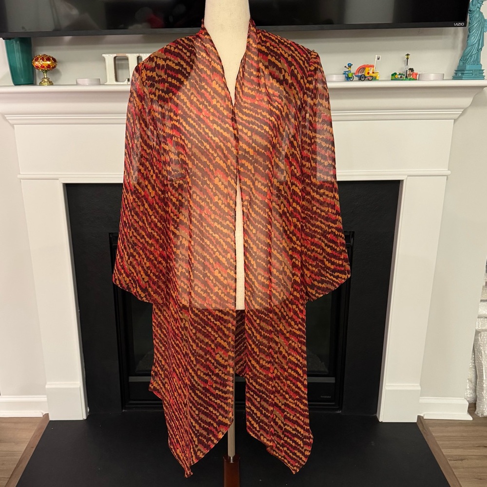 Dana Kay Sheer Watercolor Kimono Cardigan – Size 16W